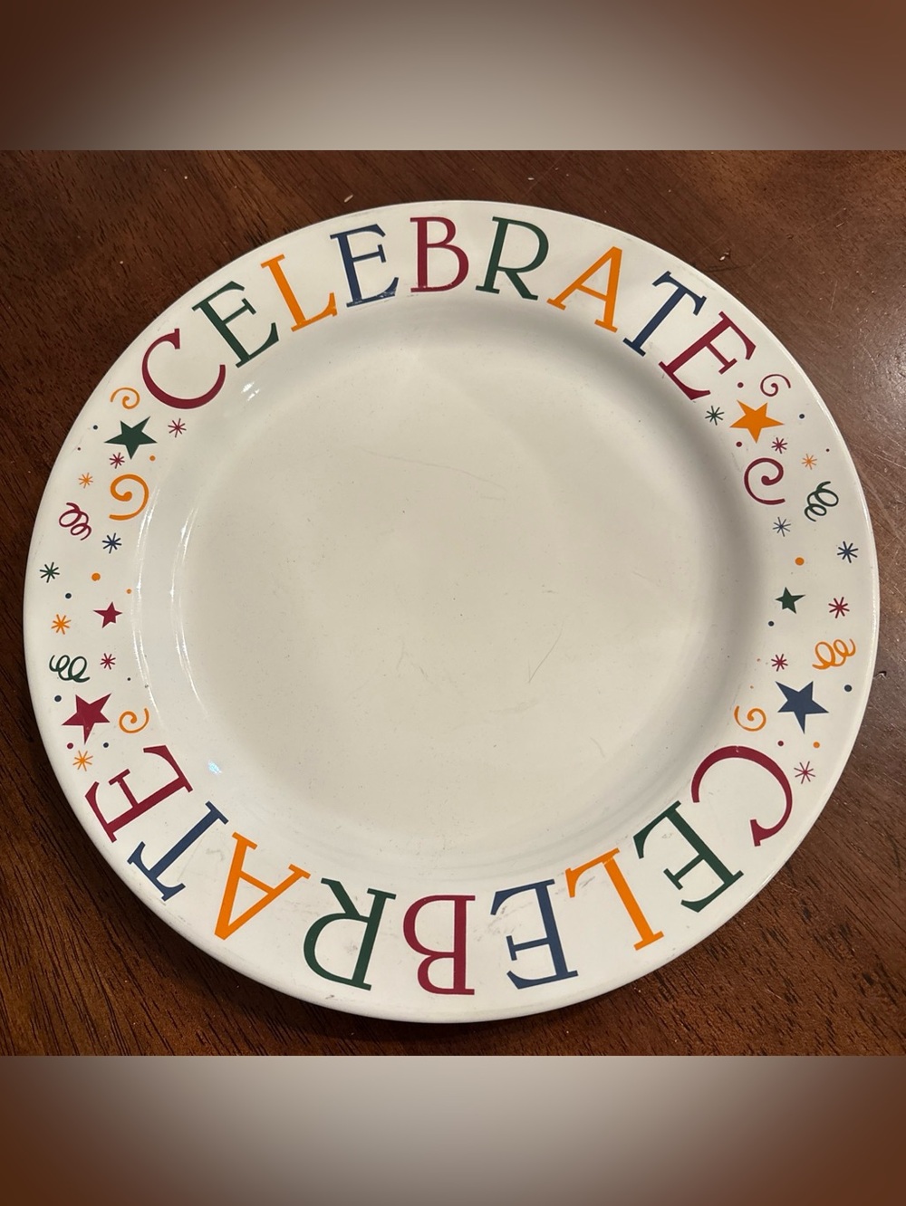 Pampered Chef “ Celebrate” Plate Dish Birthday Party Special Day Occasion